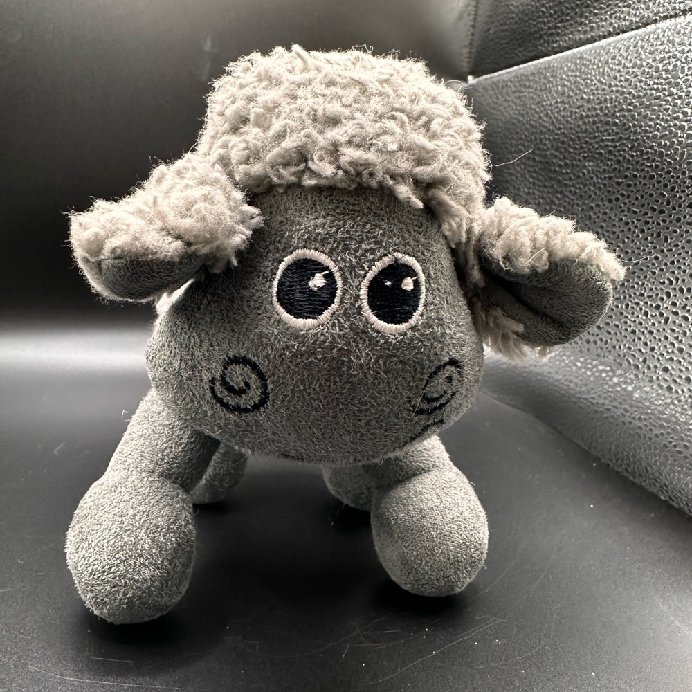 Sherpa CVS Exclusive Retired Grey Embroidered 7" Stuffed Squeaky Plush Dog Toy